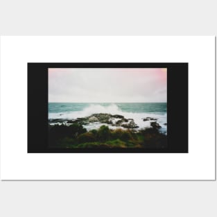 Film photo of a crashing wave at Bluff, New Zealand Posters and Art